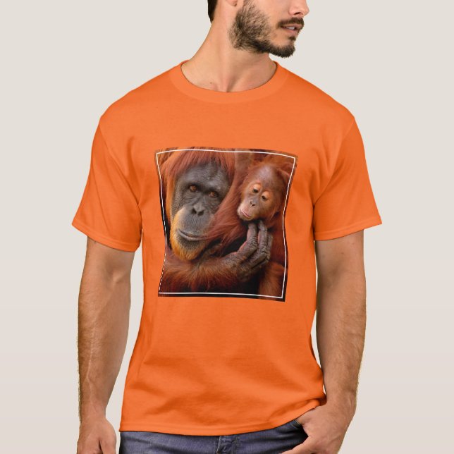 Cutest Baby djur | Orangutan Mamma & Baby T Shirt (Framsida)
