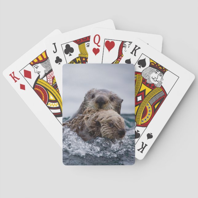 Cutest Baby djur | Otter Baby och Mor Casinokort (Baksidan)