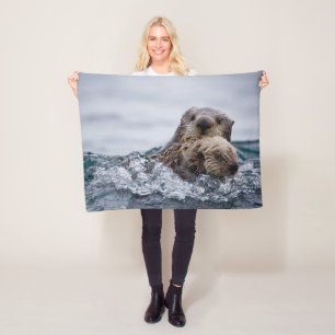 Cutest Baby djur   Otter Baby och Mor Fleecefilt