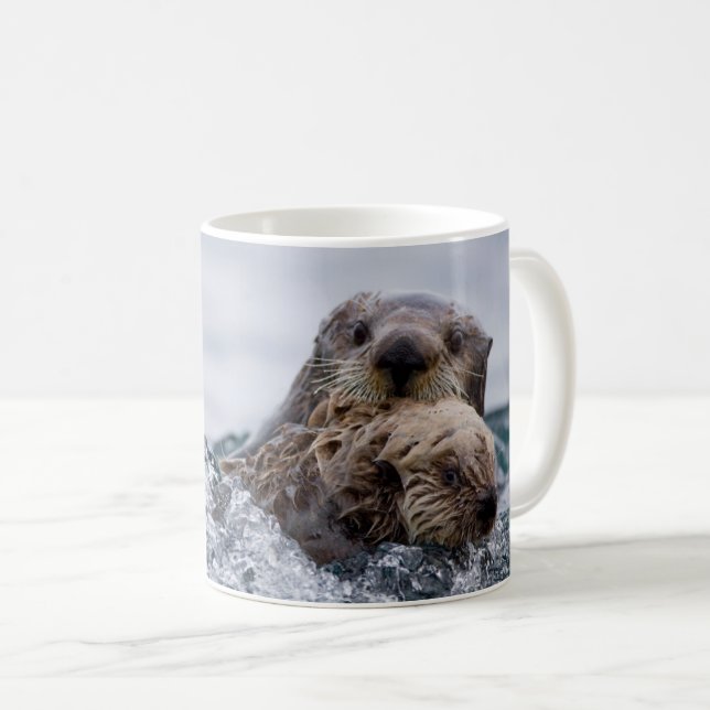 Cutest Baby djur | Otter Baby och Mor Kaffemugg (Framsida höger)