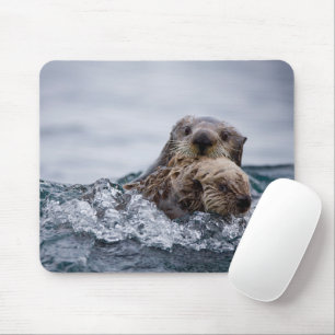 Cutest Baby djur Otter Baby och Mor Musmatta
