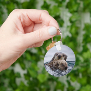 Cutest Baby djur Otter Baby och Mor Nyckelring