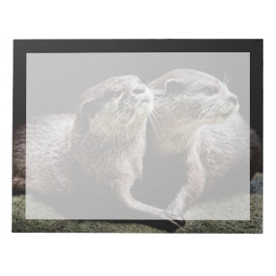 Cutest Baby djur Otters Holding Händer Anteckningsblock