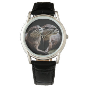 Cutest Baby djur Otters Holding Händer Armbandsur