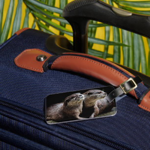 Cutest Baby djur Otters Holding Händer Bagagebricka