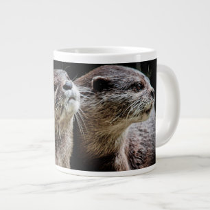Cutest Baby djur Otters Holding Händer Jumbo Mugg