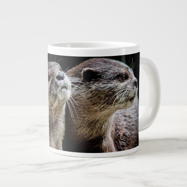 Cutest Baby djur | Otters Holding Händer Jumbo Mugg (Framsida höger)