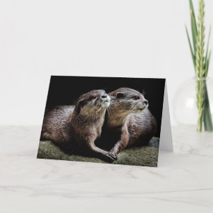 Cutest Baby djur Otters Holding Händer Kort