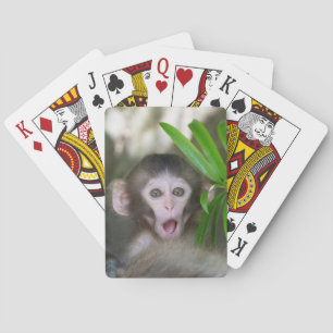 Cutest Baby djur Överraskad Snö Monkey Casinokort