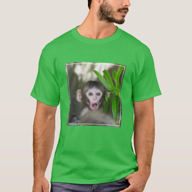 Cutest Baby djur | Överraskad Snö Monkey T Shirt (Framsida)