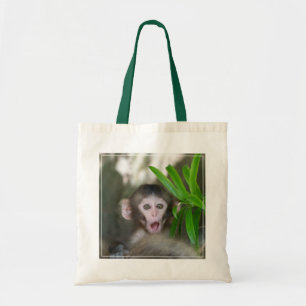 Cutest Baby djur Överraskad Snö Monkey Tygkasse
