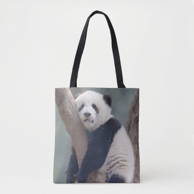 Cutest Baby djur | Panda Bear Sleeping Baby Tygkasse (Framsida)
