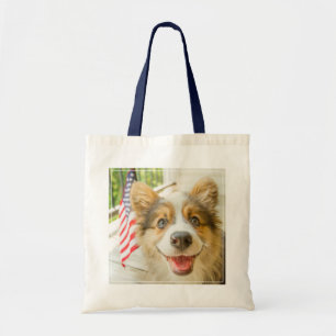 Cutest Baby djur Patriotic Corgi Puppy Tygkasse