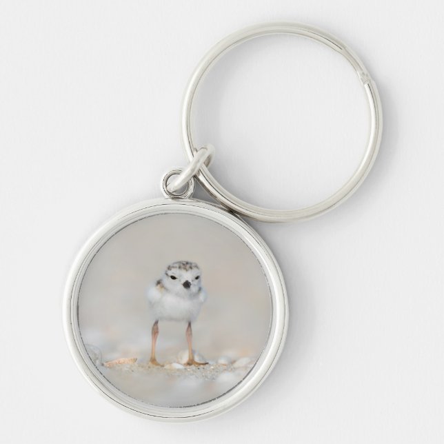 Cutest Baby djur | Piplover-Chick Rund Silverfärgad Nyckelring (Framsidan)