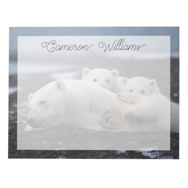 Cutest Baby djur | Polar Bear Family Alaska Anteckningsblock (Framsida)