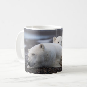 Cutest Baby djur Polar Bear Family Alaska Kaffemugg