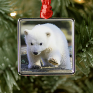 Cutest Baby djur Polar Björn Baby Julgransprydnad Metall