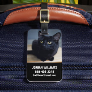 Cutest Baby djur   Porträtt i en svart katt Bagagebricka