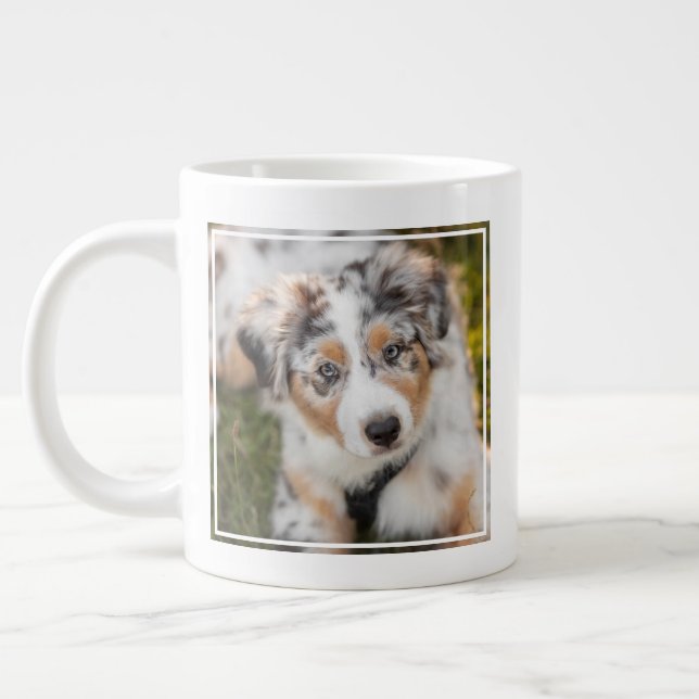 Cutest Baby djur | Puppy Australian shepherd Jumbo Mugg (Vänster)