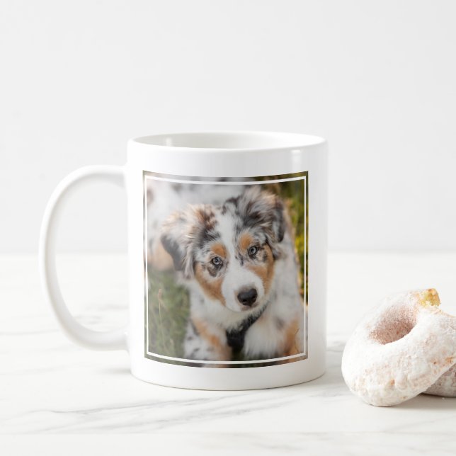 Cutest Baby djur | Puppy Australian shepherd Kaffemugg (Med munk)
