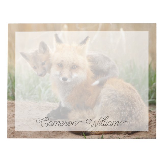 Cutest Baby djur | Red Fox & Baby Anteckningsblock (Framsida)