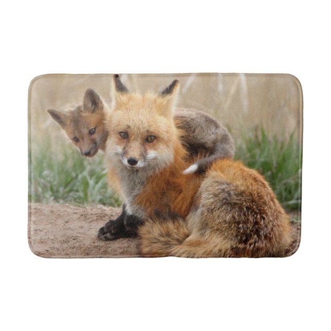 Cutest Baby djur | Red Fox & Baby Badrumsmatta (Framsidan)