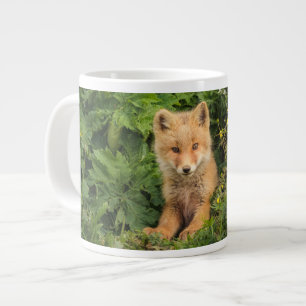 Cutest Baby djur Red Fox i Umnak Alaska Jumbo Mugg