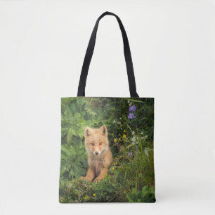 Cutest Baby djur Red Fox i Umnak Alaska Tygkasse