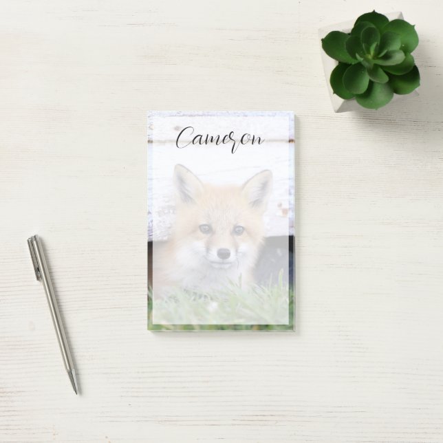 Cutest Baby djur | Red Fox Kit Peeking Post-it Block (Kontor)