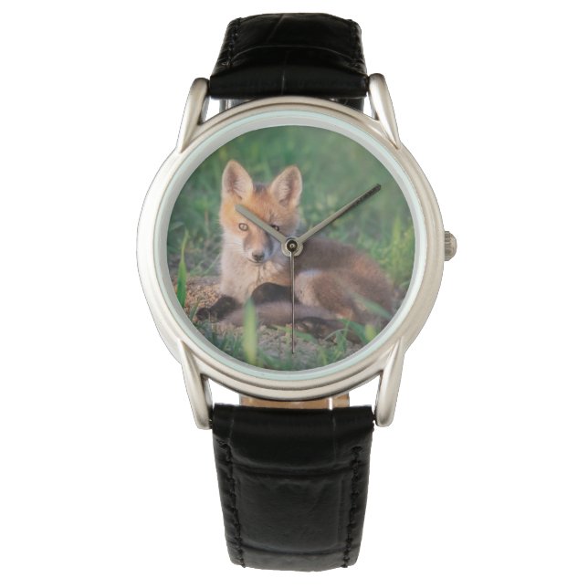 Cutest Baby djur | Red Fox Kit Relaxing Armbandsur (Framsida)