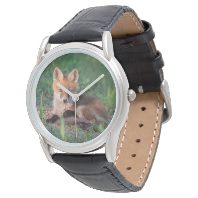 Cutest Baby djur | Red Fox Kit Relaxing Armbandsur (Vinklad)