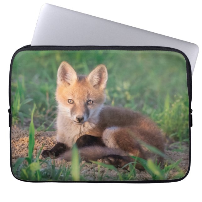 Cutest Baby djur | Red Fox Kit Relaxing Laptop Fodral (Framsidan)
