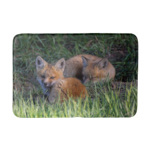 Cutest Baby djur Red Fox Kit Syskon Badrumsmatta