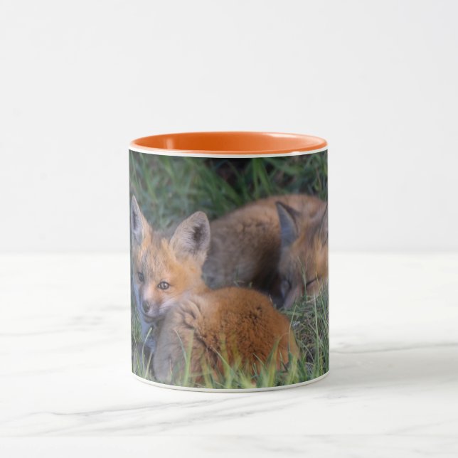 Cutest Baby djur | Red Fox Kit Syskon Mugg (Center)