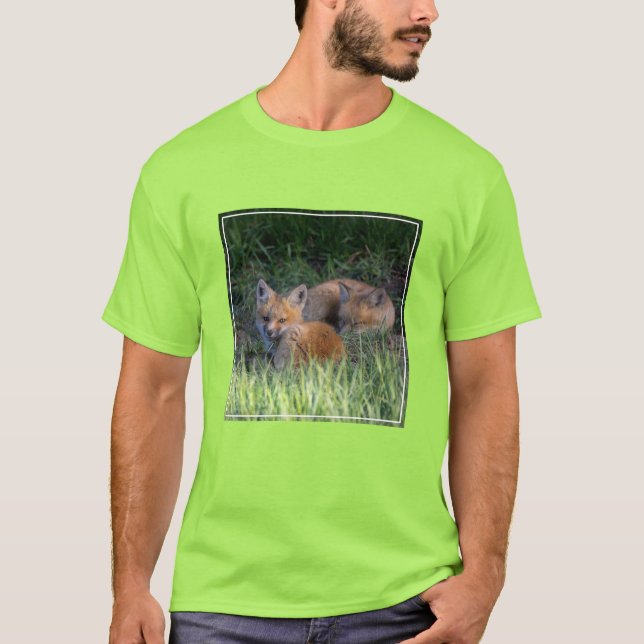 Cutest Baby djur | Red Fox Kit Syskon T Shirt (Framsida)