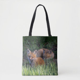 Cutest Baby djur Red Fox Kit Syskon Tygkasse