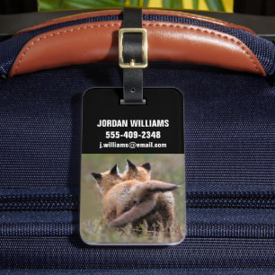 Cutest Baby djur Red Fox Kits Locking Svan Bagagebricka