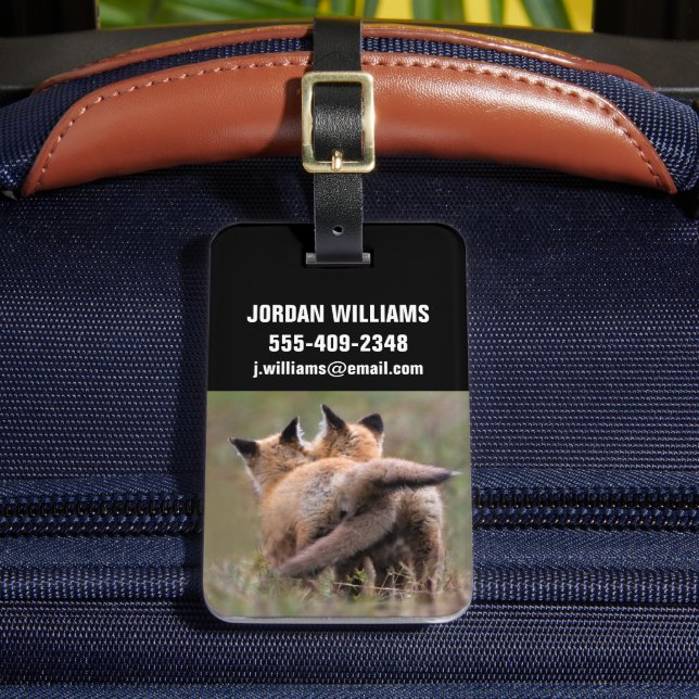 Cutest Baby djur | Red Fox Kits Locking Svan Bagagebricka (Framsida Insitu 2)