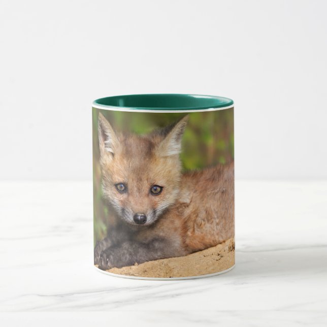 Cutest Baby djur | Red Fox-Valp Mugg (Center)