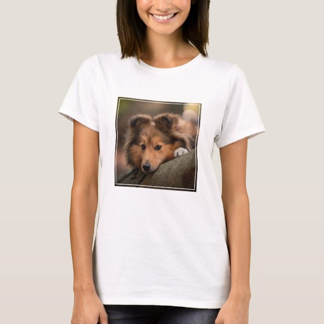 Cutest Baby djur | Shetland Sheepdog Puppy T Shirt (Framsida)