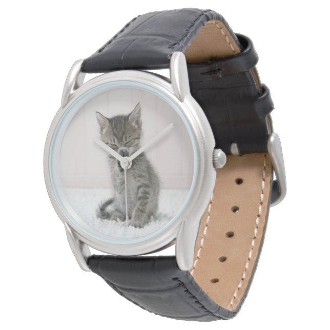 Cutest Baby djur | Slickar Tabby Kitten Armbandsur (Vinklad)