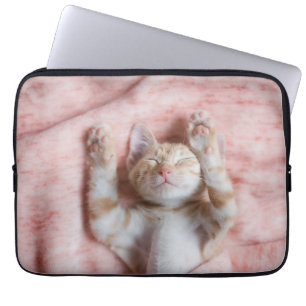 Cutest Baby djur Smal Orange Strepe Kitten Laptop Fodral