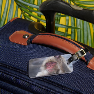 Cutest Baby djur Snö Monkey Ansikte Bagagebricka