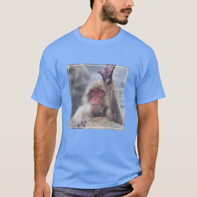 Cutest Baby djur | Snö Monkey Ansikte T Shirt (Framsida)
