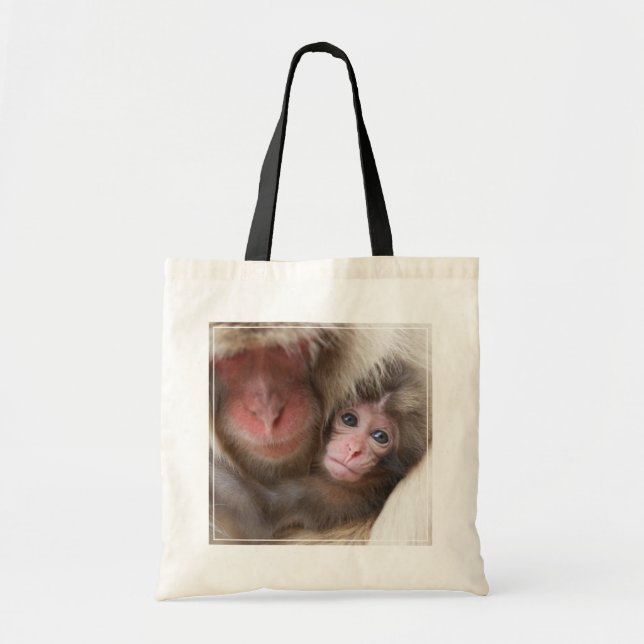 Cutest Baby djur | Snö Monkey Tygkasse (Framsidan)