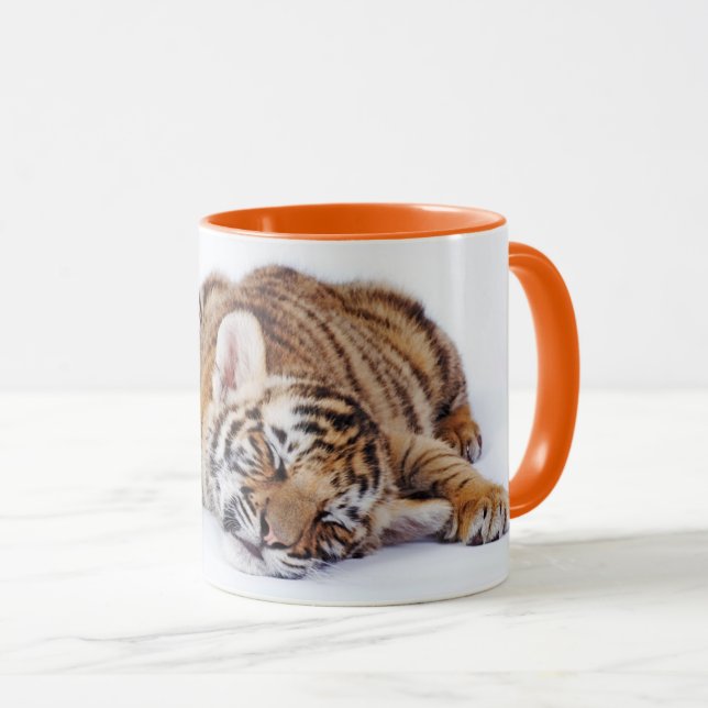 Cutest Baby djur | Sömnig Baby Tiger Unge Mugg (Framsida höger)