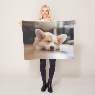 Cutest Baby djur Sömnig Corgi Fleecefilt