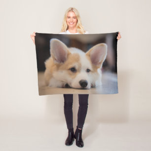 Cutest Baby djur Sömnig Corgi Puppy Fleecefilt