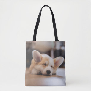 Cutest Baby djur Sömnig Corgi Tygkasse
