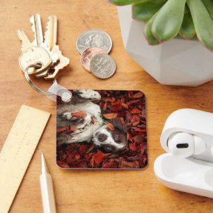 Cutest Baby djur   Spanska i Höst löv Nyckelring